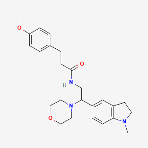 3-(4-methoxyphenyl)-N-(2-(1-methylindolin-5-yl)-2-morpholinoethyl)propanamide