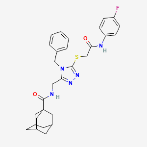 N-[[4-benzyl-5-[2-(4-fluoroanilino)-2-oxoethyl]sulfanyl-1,2,4-triazol-3-yl]methyl]adamantane-1-carboxamide