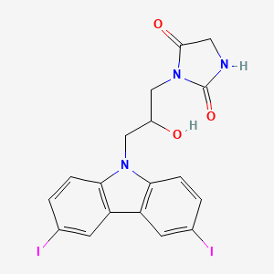 3-(3-(3,6-diiodo-9H-carbazol-9-yl)-2-hydroxypropyl)imidazolidine-2,4-dione