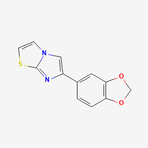 molecular formula C12H8N2O2S B2375084 6-(1,3-Benzodioxol-5-yl)imidazo[2,1-b][1,3]thiazole CAS No. 881041-94-7