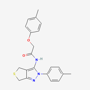 molecular formula C21H21N3O2S B2375088 2-(4-methylphenoxy)-N-[2-(4-methylphenyl)-4,6-dihydrothieno[3,4-c]pyrazol-3-yl]acetamide CAS No. 893949-71-8