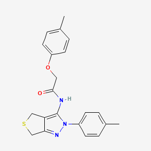 molecular formula C21H21N3O2S B2375088 2-(4-甲基苯氧基)-N-[2-(4-甲基苯基)-4,6-二氢噻吩[3,4-c]吡唑-3-基]乙酰胺 CAS No. 893949-71-8