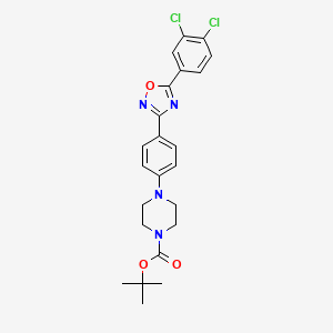 molecular formula C23H24Cl2N4O3 B2375089 Tert-butyl 4-{4-[5-(3,4-dichlorophenyl)-1,2,4-oxadiazol-3-yl]phenyl}piperazine-1-carboxylate CAS No. 1272756-31-6