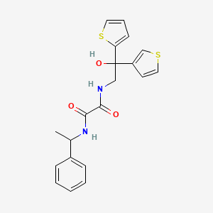 N1-(2-hydroxy-2-(thiophen-2-yl)-2-(thiophen-3-yl)ethyl)-N2-(1-phenylethyl)oxalamide