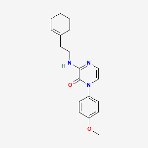 molecular formula C19H23N3O2 B2375101 3-[2-(Cyclohexen-1-yl)ethylamino]-1-(4-methoxyphenyl)pyrazin-2-one CAS No. 951519-65-6