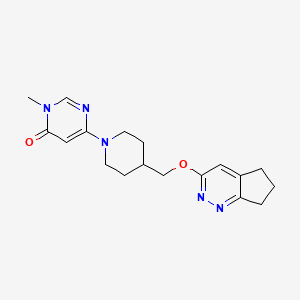 molecular formula C18H23N5O2 B2375103 6-[4-(6,7-Dihydro-5H-cyclopenta[c]pyridazin-3-yloxymethyl)piperidin-1-yl]-3-methylpyrimidin-4-one CAS No. 2320221-37-0