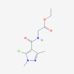 molecular formula C10H14ClN3O3 B2375104 ethyl 2-{[(5-chloro-1,3-dimethyl-1H-pyrazol-4-yl)carbonyl]amino}acetate CAS No. 956393-53-6