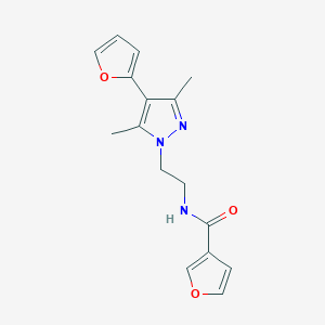 N-(2-(4-(furan-2-yl)-3,5-dimethyl-1H-pyrazol-1-yl)ethyl)furan-3-carboxamide
