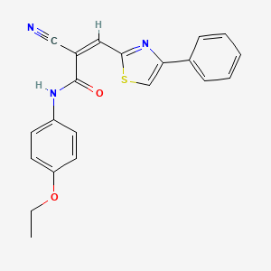 molecular formula C21H17N3O2S B2375110 (Z)-2-氰基-N-(4-乙氧基苯基)-3-(4-苯基-1,3-噻唑-2-基)丙-2-烯酰胺 CAS No. 1252562-19-8