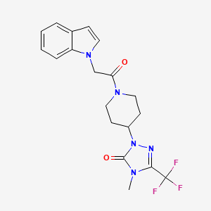 1-(1-(2-(1H-indol-1-yl)acetyl)piperidin-4-yl)-4-methyl-3-(trifluoromethyl)-1H-1,2,4-triazol-5(4H)-one
