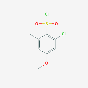 molecular formula C8H8Cl2O3S B2375117 2-Chloro-4-methoxy-6-methylbenzenesulfonyl chloride CAS No. 2386691-05-8