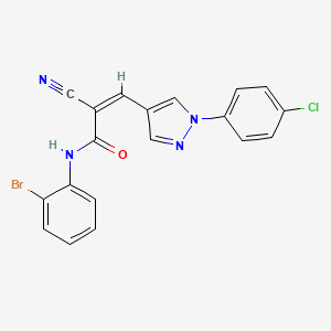 molecular formula C19H12BrClN4O B2375120 (Z)-N-(2-bromophenyl)-3-[1-(4-chlorophenyl)pyrazol-4-yl]-2-cyanoprop-2-enamide CAS No. 1223877-24-4