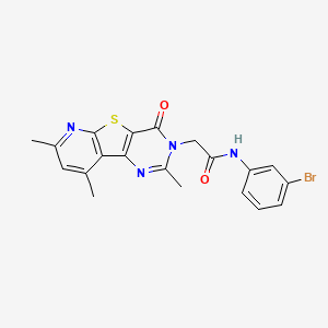 molecular formula C20H17BrN4O2S B2375124 1-{4-[(4-chlorobenzoyl)amino]benzoyl}-N-cyclopropylpiperidine-3-carboxamide CAS No. 1251568-42-9