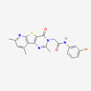 molecular formula C20H17BrN4O2S B2375124 1-{4-[(4-氯苯甲酰)氨基]苯甲酰}-N-环丙基哌啶-3-甲酰胺 CAS No. 1251568-42-9