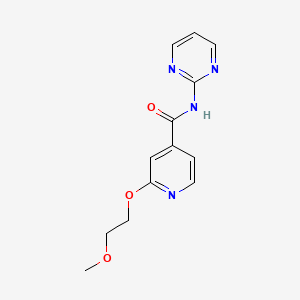 molecular formula C13H14N4O3 B2375127 2-(2-甲氧基乙氧基)-N-(嘧啶-2-基)异烟酰胺 CAS No. 2034445-91-3