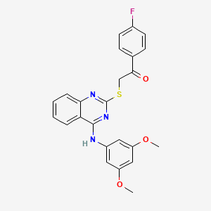 2-[4-(3,5-Dimethoxyanilino)quinazolin-2-yl]sulfanyl-1-(4-fluorophenyl)ethanone