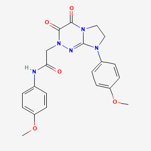 molecular formula C21H21N5O5 B2375136 N-(4-甲氧基苯基)-2-(8-(4-甲氧基苯基)-3,4-二氧代-3,4,7,8-四氢咪唑并[2,1-c][1,2,4]三嗪-2(6H)-基)乙酰胺 CAS No. 941959-35-9
