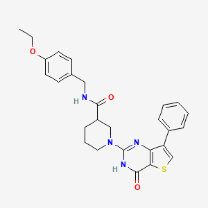 N-(4-ethoxybenzyl)-1-(4-oxo-7-phenyl-3,4-dihydrothieno[3,2-d]pyrimidin-2-yl)piperidine-3-carboxamide