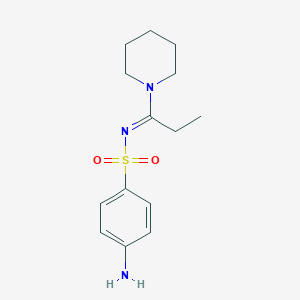 molecular formula C14H21N3O2S B237514 1-(1-(((4-Aminophenyl)sulfonyl)imino)propyl)piperidine CAS No. 126826-68-4