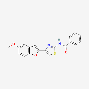 molecular formula C19H14N2O3S B2375140 N-(4-(5-methoxybenzofuran-2-yl)thiazol-2-yl)benzamide CAS No. 922027-30-3