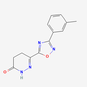 molecular formula C13H12N4O2 B2375141 6-[3-(3-methylphenyl)-1,2,4-oxadiazol-5-yl]-4,5-dihydropyridazin-3(2H)-one CAS No. 1261010-33-6