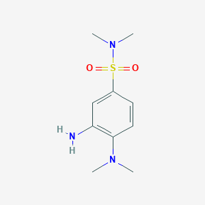 molecular formula C10H17N3O2S B2375144 3-amino-4-(dimethylamino)-N,N-dimethylbenzenesulfonamide CAS No. 852217-77-7
