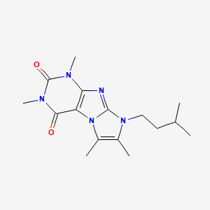 molecular formula C16H23N5O2 B2375145 2,4,7,8-Tetramethyl-6-(3-methylbutyl)purino[7,8-a]imidazole-1,3-dione CAS No. 899988-46-6