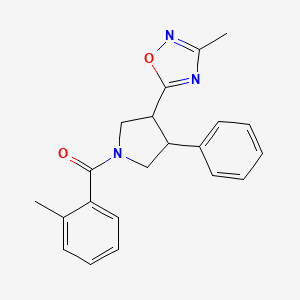 (3-(3-Methyl-1,2,4-oxadiazol-5-yl)-4-phenylpyrrolidin-1-yl)(o-tolyl)methanone