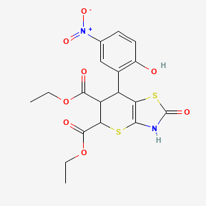 diethyl 7-(2-hydroxy-5-nitrophenyl)-2-oxo-3,5,6,7-tetrahydro-2H-thiopyrano[2,3-d]thiazole-5,6-dicarboxylate