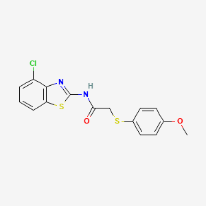 molecular formula C16H13ClN2O2S2 B2375162 N-(4-chlorobenzo[d]thiazol-2-yl)-2-((4-methoxyphenyl)thio)acetamide CAS No. 941901-32-2