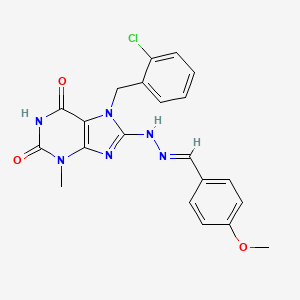 7-(2-chlorobenzyl)-8-[(2E)-2-(4-methoxybenzylidene)hydrazinyl]-3-methyl-3,7-dihydro-1H-purine-2,6-dione