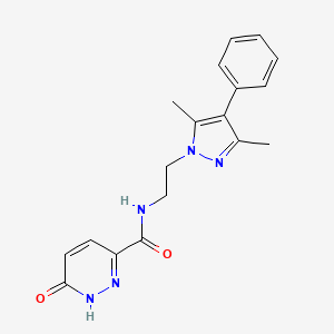 N-(2-(3,5-dimethyl-4-phenyl-1H-pyrazol-1-yl)ethyl)-6-oxo-1,6-dihydropyridazine-3-carboxamide
