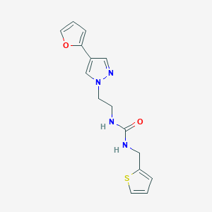 molecular formula C15H16N4O2S B2375165 1-(2-(4-(furan-2-yl)-1H-pyrazol-1-yl)ethyl)-3-(thiophen-2-ylmethyl)urea CAS No. 2034327-68-7