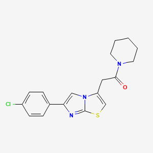 molecular formula C18H18ClN3OS B2375166 2-(6-(4-Chlorophenyl)imidazo[2,1-b]thiazol-3-yl)-1-(piperidin-1-yl)ethanone CAS No. 897458-23-0