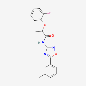 2-(2-fluorophenoxy)-N-[5-(3-methylphenyl)-1,2,4-oxadiazol-3-yl]propanamide