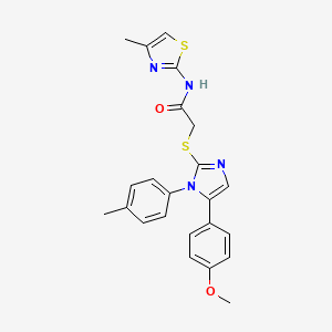 2-((5-(4-methoxyphenyl)-1-(p-tolyl)-1H-imidazol-2-yl)thio)-N-(4-methylthiazol-2-yl)acetamide