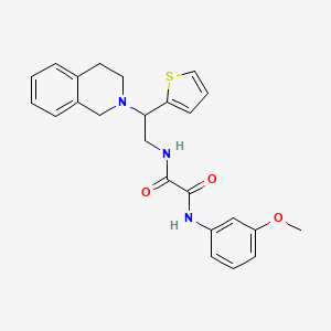 molecular formula C24H25N3O3S B2375175 N1-(2-(3,4-二氢异喹啉-2(1H)-基)-2-(噻吩-2-基)乙基)-N2-(3-甲氧基苯基)草酰胺 CAS No. 898424-76-5