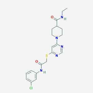 1-(6-((2-((3-chlorophenyl)amino)-2-oxoethyl)thio)pyrimidin-4-yl)-N-ethylpiperidine-4-carboxamide