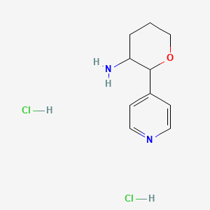 2-Pyridin-4-yloxan-3-amine;dihydrochloride