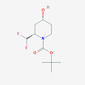molecular formula C11H19F2NO3 B2375189 Tert-butyl (2S,4R)-2-(difluoromethyl)-4-hydroxypiperidine-1-carboxylate CAS No. 2361610-13-9