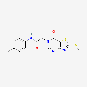 molecular formula C15H14N4O2S2 B2375195 2-(2-(methylthio)-7-oxothiazolo[4,5-d]pyrimidin-6(7H)-yl)-N-(p-tolyl)acetamide CAS No. 1115279-23-6