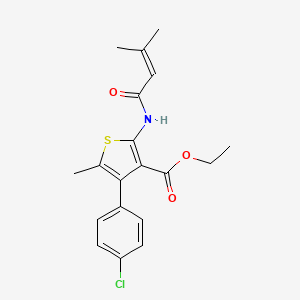 Ethyl 4-(4-chlorophenyl)-5-methyl-2-(3-methylbut-2-enamido)thiophene-3-carboxylate