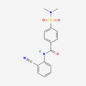 molecular formula C16H15N3O3S B2375204 N-(2-氰基苯基)-4-(二甲基磺酰胺基)苯甲酰胺 CAS No. 477497-17-9