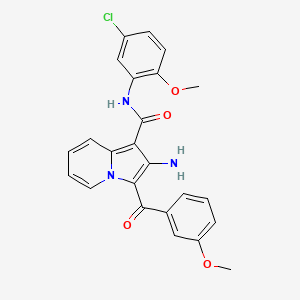 molecular formula C24H20ClN3O4 B2375215 2-amino-N-(5-chloro-2-methoxyphenyl)-3-(3-methoxybenzoyl)indolizine-1-carboxamide CAS No. 906163-19-7