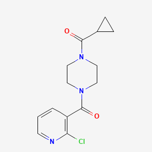 molecular formula C14H16ClN3O2 B2375222 1-(2-Chloropyridine-3-carbonyl)-4-cyclopropanecarbonylpiperazine CAS No. 1090721-88-2