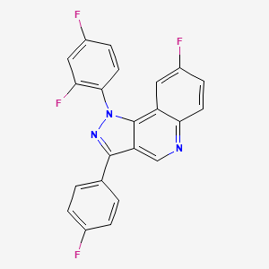 molecular formula C22H11F4N3 B2375225 1-(2,4-difluorophenyl)-8-fluoro-3-(4-fluorophenyl)-1H-pyrazolo[4,3-c]quinoline CAS No. 932329-33-4