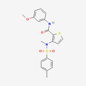 molecular formula C20H20N2O4S2 B2375232 3-(3-benzyl-1,2,4-oxadiazol-5-yl)-5-[(2-chloropyridin-3-yl)carbonyl]-1-methyl-4,5,6,7-tetrahydro-1H-pyrazolo[4,3-c]pyridine CAS No. 1115871-84-5