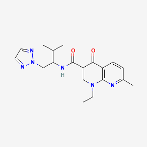 molecular formula C19H24N6O2 B2375234 1-ethyl-7-methyl-N-(3-methyl-1-(2H-1,2,3-triazol-2-yl)butan-2-yl)-4-oxo-1,4-dihydro-1,8-naphthyridine-3-carboxamide CAS No. 2034343-60-5