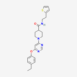 molecular formula C24H28N4O2S B2375241 1-(6-(4-乙基苯氧基)嘧啶-4-基)-N-(2-(噻吩-2-基)乙基)哌啶-4-甲酰胺 CAS No. 1116045-31-8