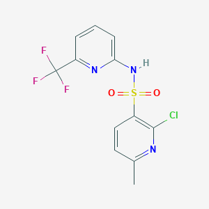 molecular formula C12H9ClF3N3O2S B2375244 2-chloro-6-methyl-N-[6-(trifluoromethyl)pyridin-2-yl]pyridine-3-sulfonamide CAS No. 1808763-09-8